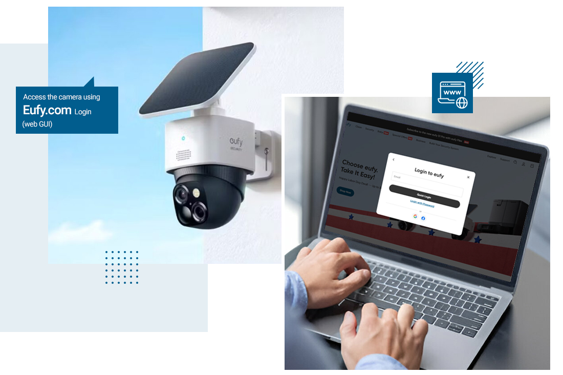 Access the camera using Eufy.com Login (web GUI)